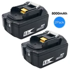 2 упаковки 8.0A BL1880B литий-ионная перезаряжаемая батарея для Makita 18V BL1860B BL1850B BL1850 BL1840B BL1830 LXT-400 со светодиодным индикатором