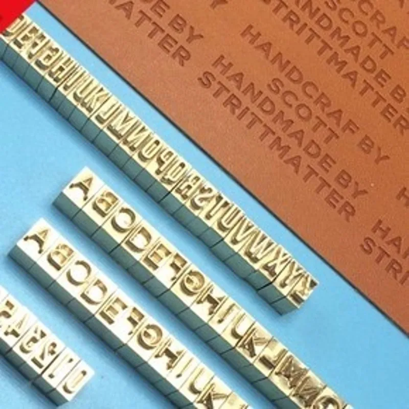 

6mm Tall Copper Brass Alphabets Molds 26pcs From A to Z With Clamp Fixture + 20 Numbers Hot Stamping Molds