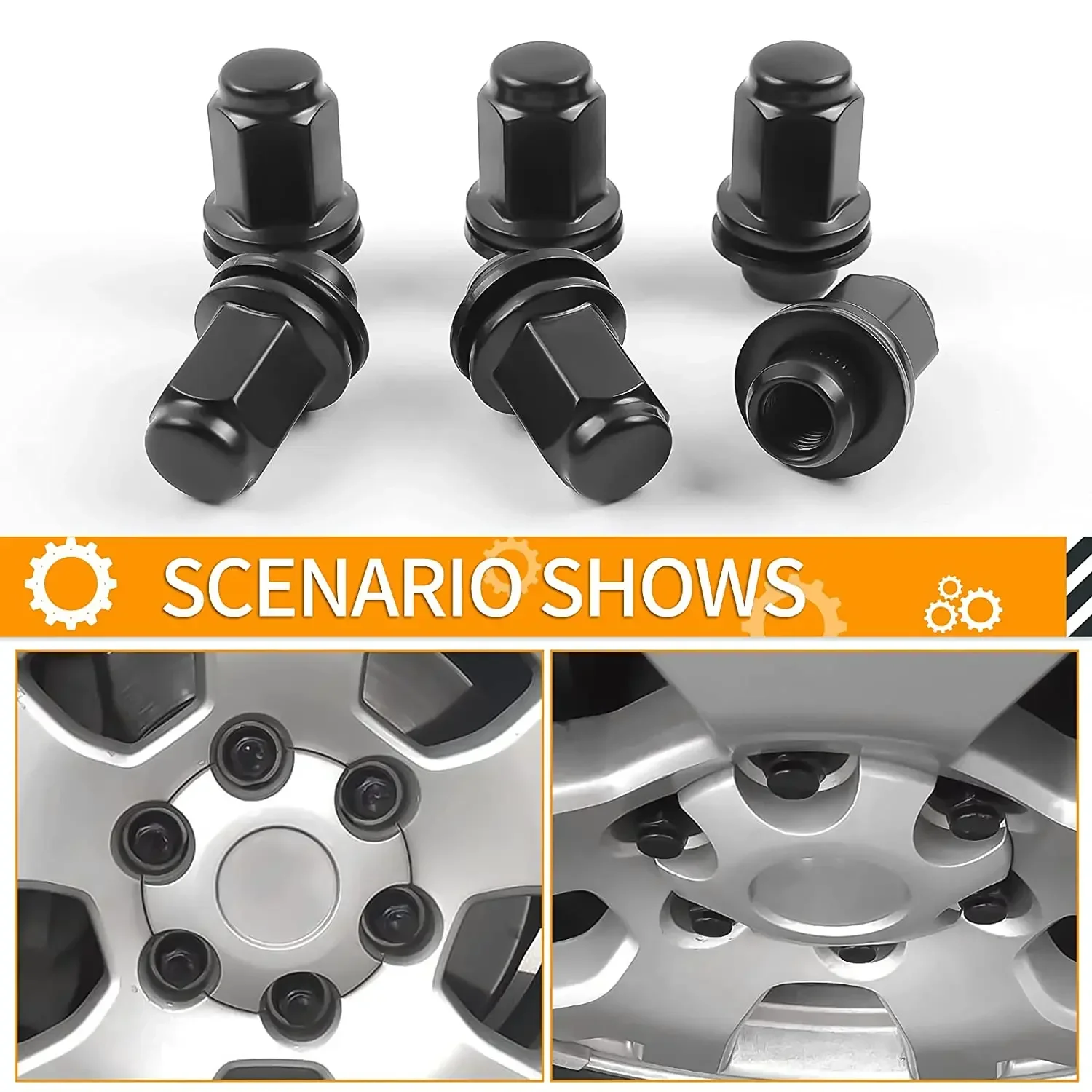 MIKKUPPA 24 шт. M14X1 5 черные гайки с проушинами — высота 1 80 дюйма (45 мм) шестигранная