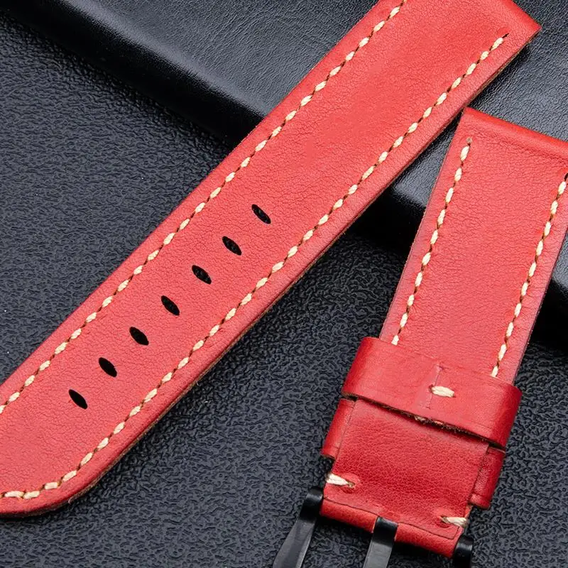 Качественный ремешок TINTAG ручной работы из первого слоя воловьей кожи 24 мм