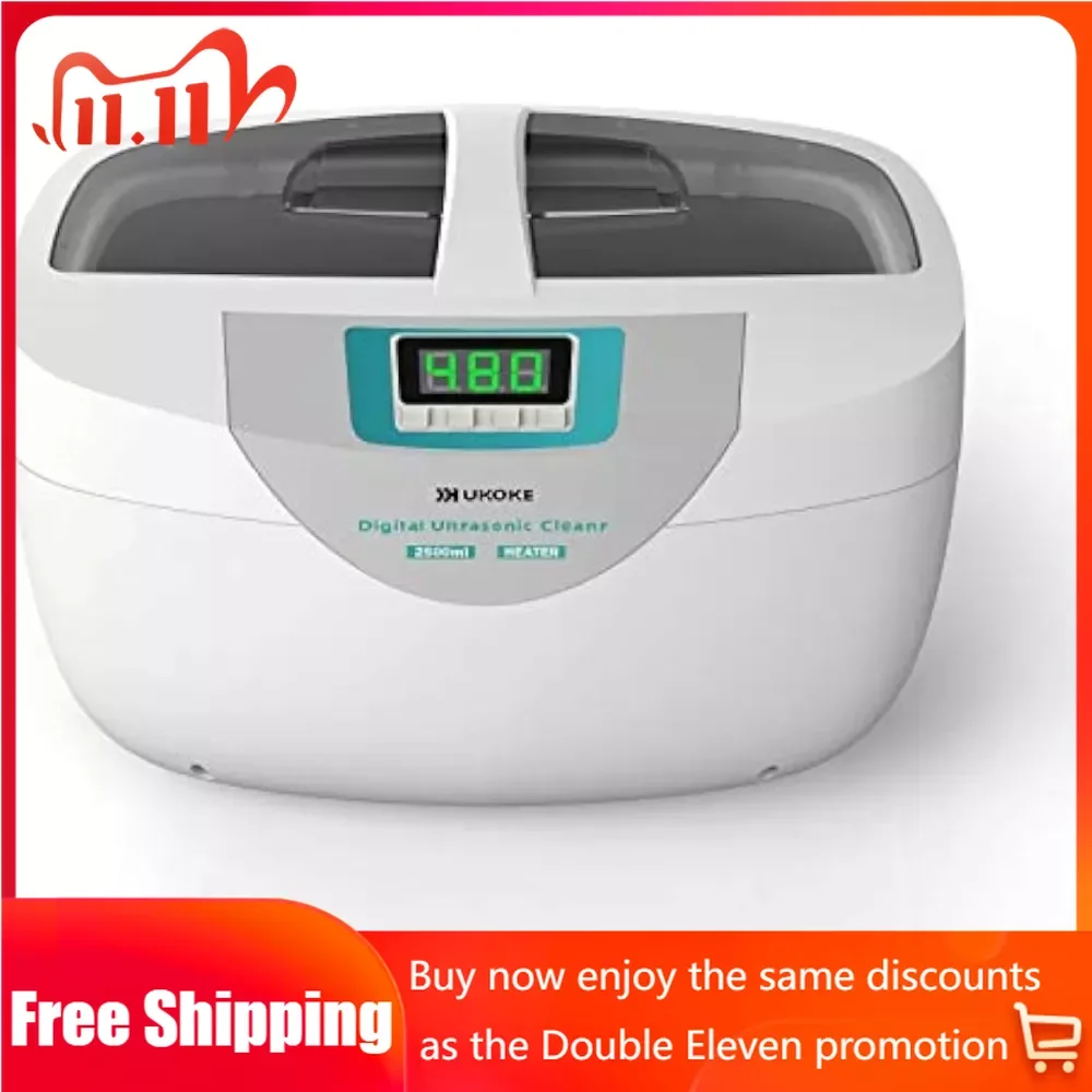 

Portable Household Ultrasonic Cleaning Machine Professional Jewelry Timer Eyeglasses Denture Cleaner Ultra Sonic Cleaner 2.5 L