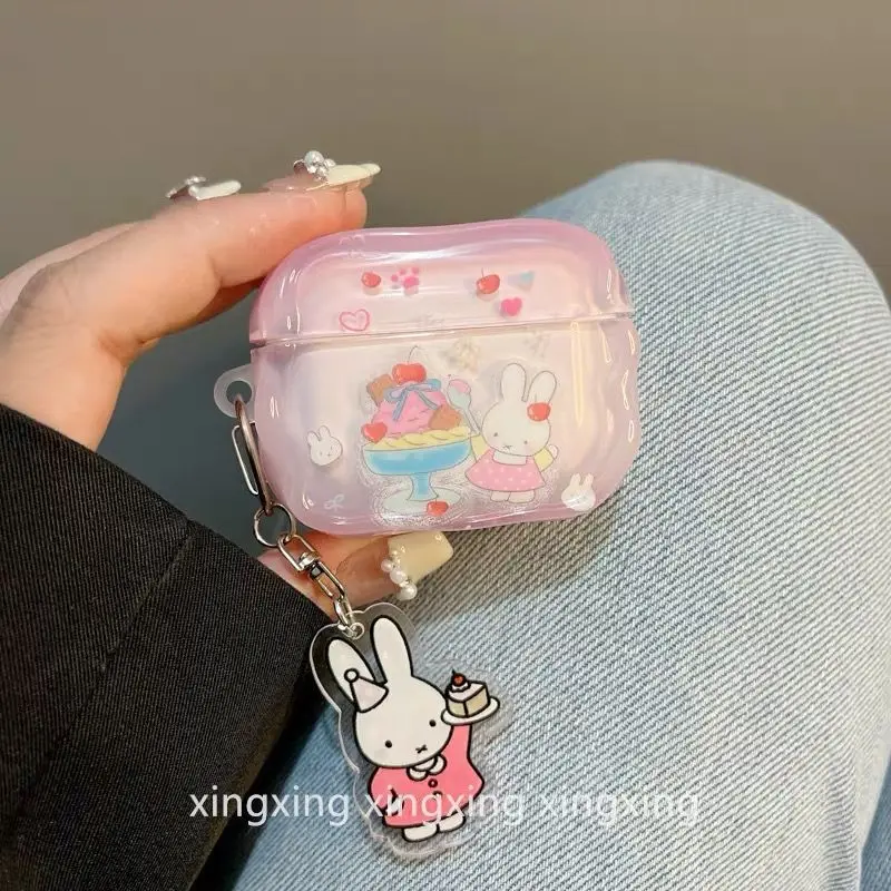 Фото Защитный чехол для наушников Miffy, милый и стильный, подходит для AirPods 4, AirPods Pro 2, 3-го поколения, подарок для друзей №4