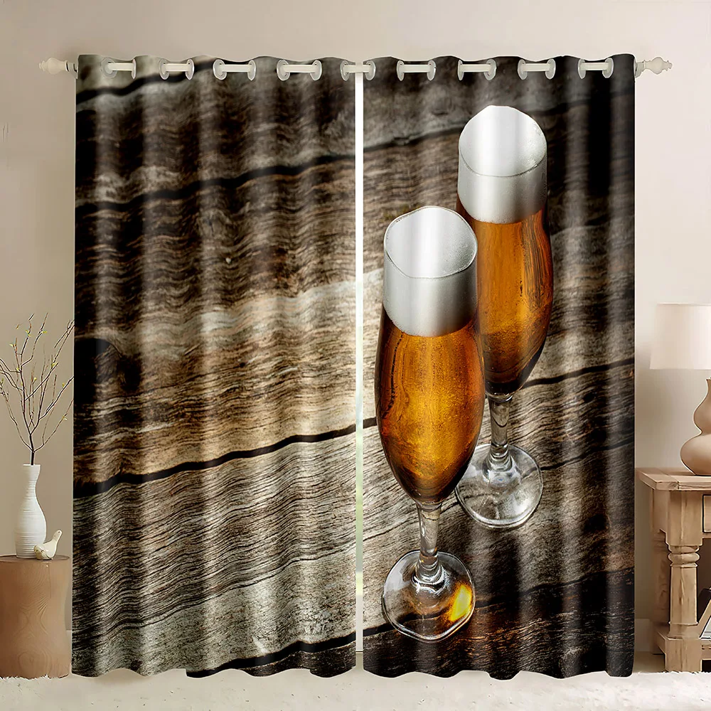 Занавески для окон с напитками тематический узор вечеринки на алкоголь принтом