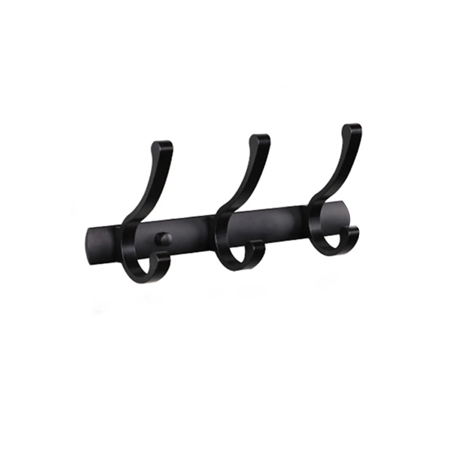 

Accessories Entryway Multifunctional With Hooks Heavy Duty Wall Mounted Space Aluminum Black Simple Coat Rack Modern Hat Towels