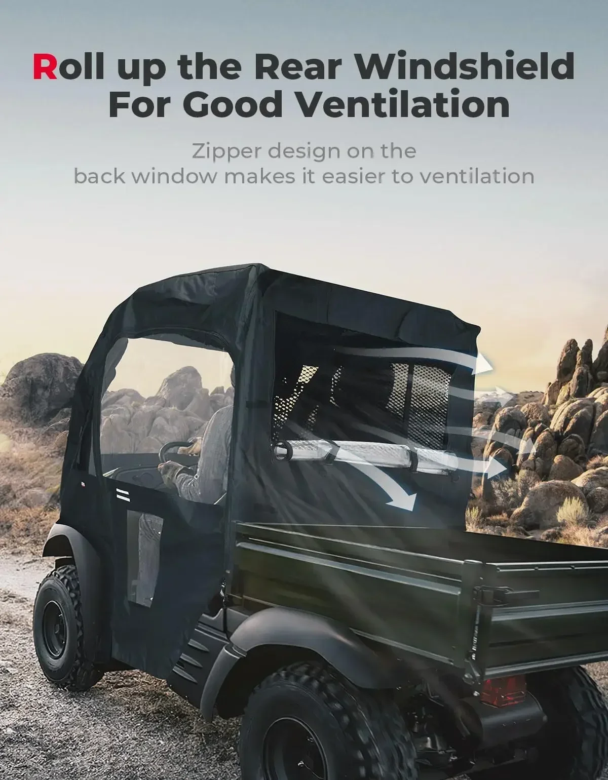 KEMIMOTO UTV Roll Up/Down Корпус кабина из ПВХ совместимый с моделями Kawasaki Mule 600 610 4x4 XC 2015 и