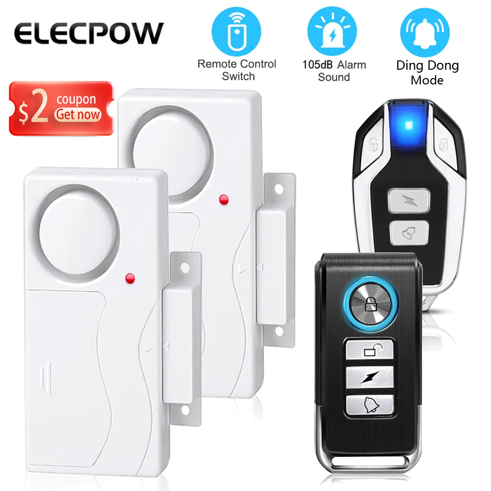 Elecpow-Sensor de alarma antirrobo para puerta y ventana, Kit de sistema de seguridad para el hogar, detectores abiertos, Control remoto inalámbrico