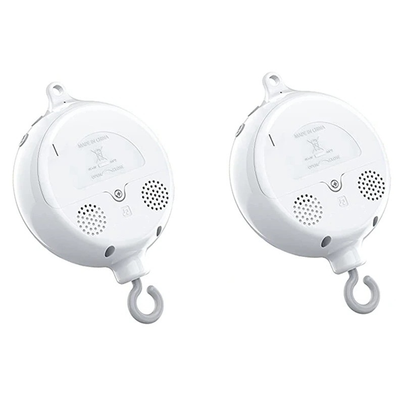 

2X Crib Mobile Motor Baby Music Box Spinner With 3 Modes Volume Adjustable 12 Lullabies Auto-Off After 30 Minutes