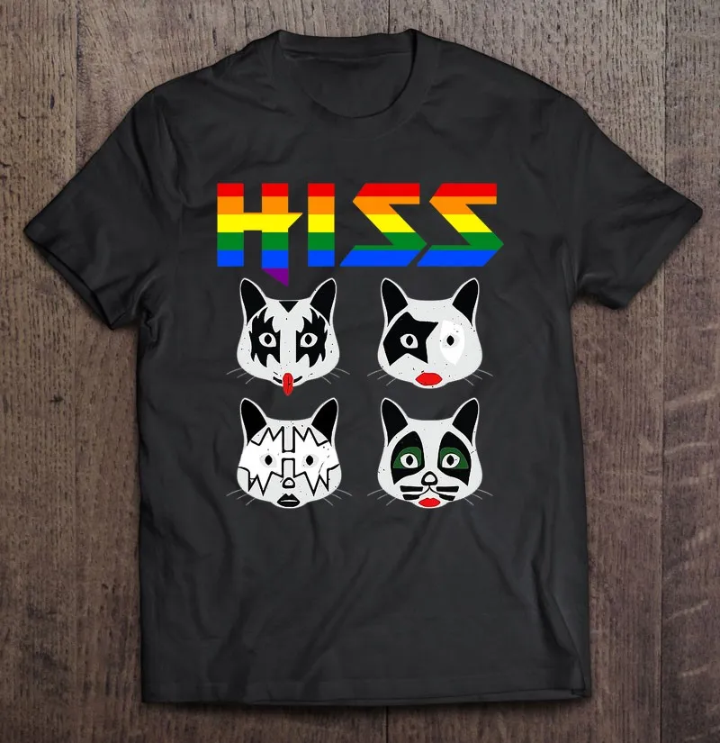 

Hiss Funny Cute Cat Rainbow Kitten Cats Lover Rock Gift Tee T Shirt T Shirt Women Men T-Shirt T-Shirts Oversize T-Shirt Tshirt