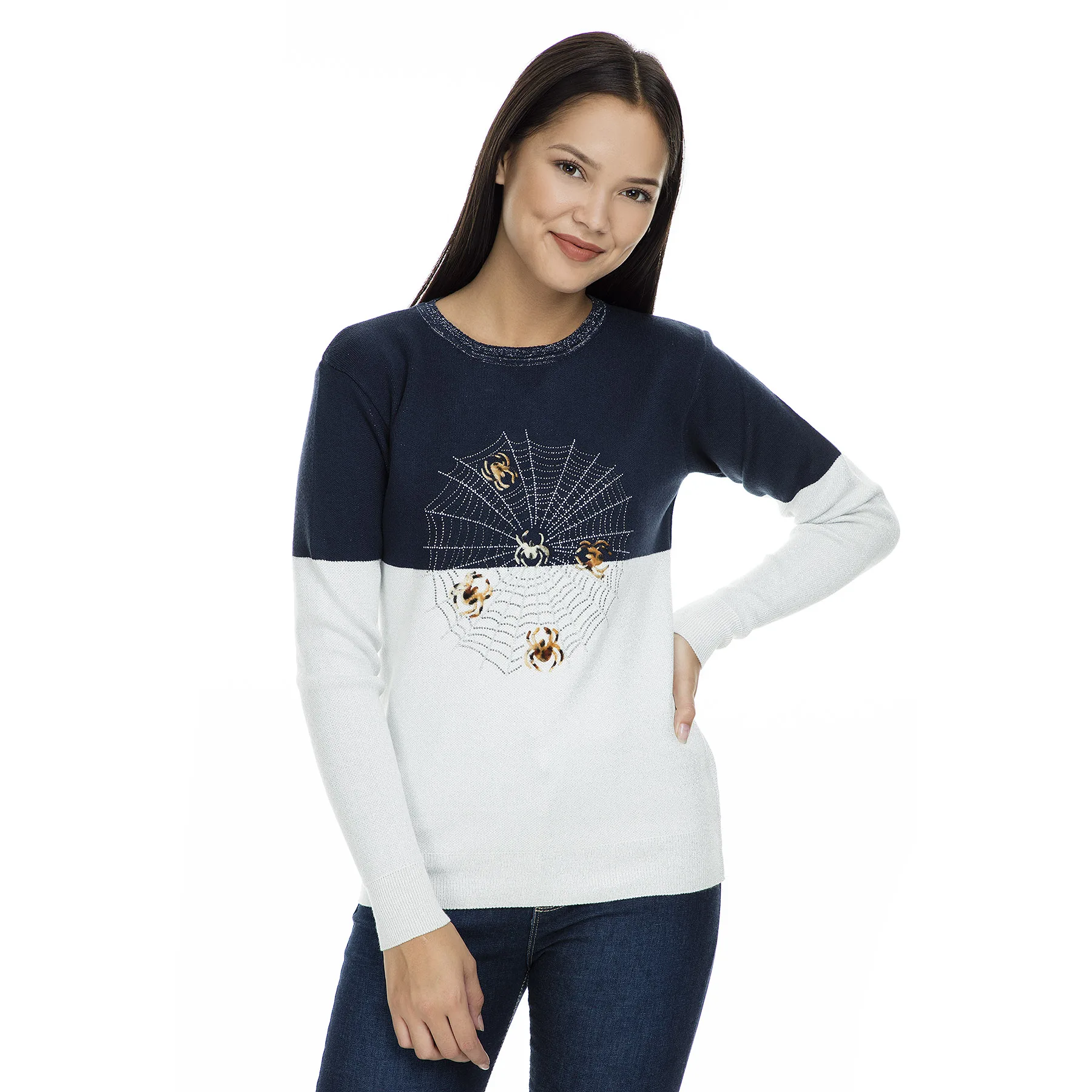 Модный серебристый свитер для друзей женский K0913|Блузки| |