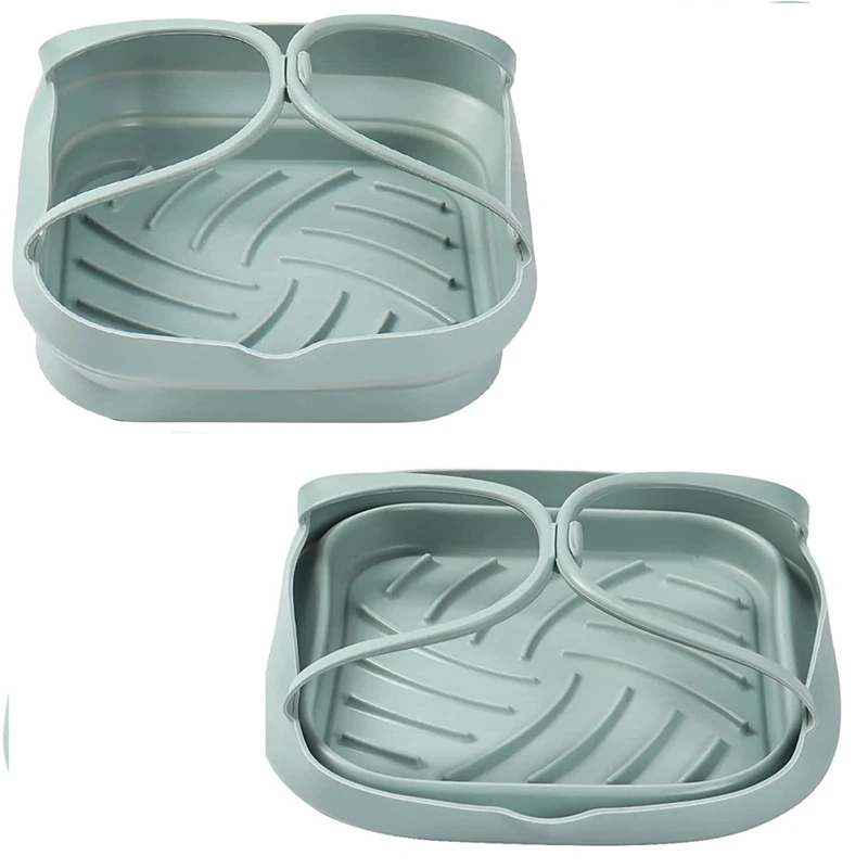 

2 шт., силиконовые вкладыши для фритюрницы, квадратная Складная Силиконовая фритюрница с ручками, силиконовые вкладыши для фритюрницы
