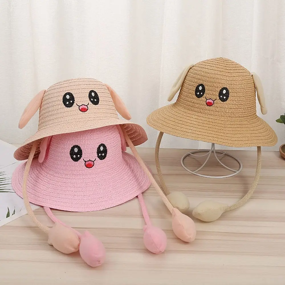 

Outdoor Moving Ears Wide Brim Bucket Cap Sun Hat Beach Hat Fisherman's Hat Straw Hats