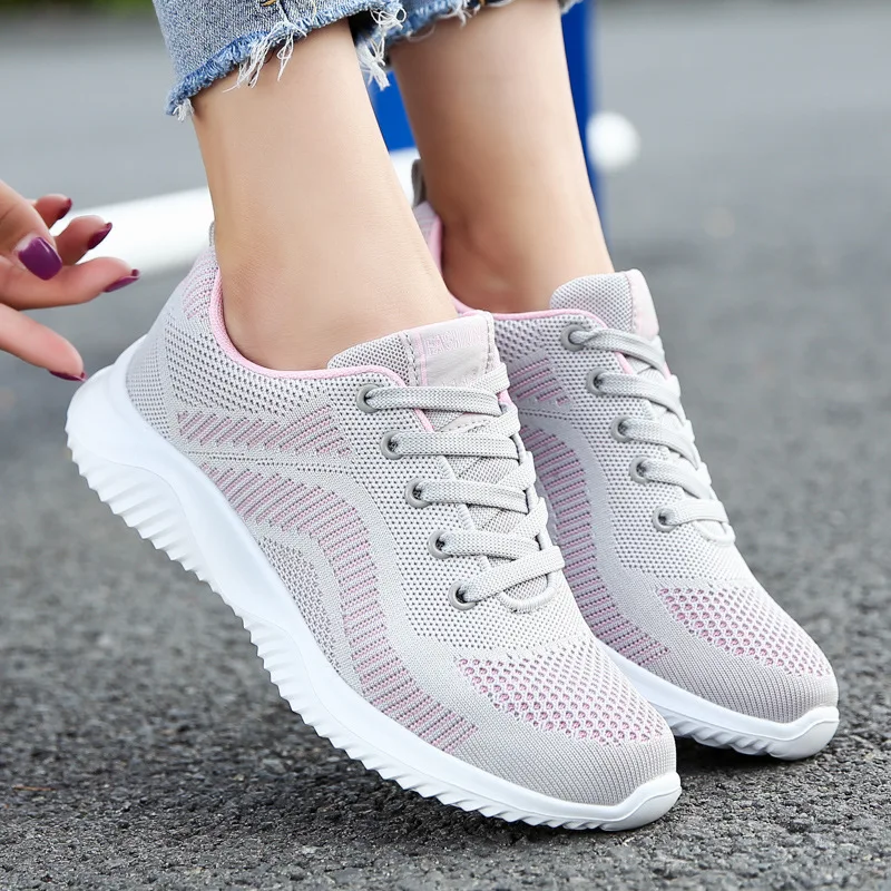 

Women Ladies Summer Fashion Breathable Light Mesh Basket Vulcanize Flats Lace Up Tenis Casual Running Gym Female Sneakers Shoes