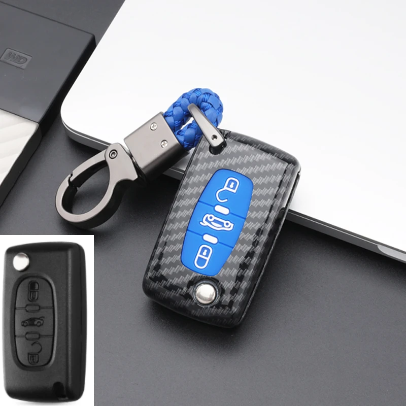 

Чехол для автомобильного ключа из АБС-пластика для Peugeot 107 206 207 208 306 307 308 407 408 RCZ для Citroen C2 C3 C4 C5 3 кнопочный