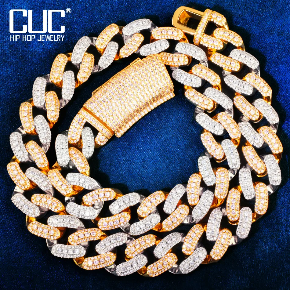 

Кубинская цепь Майами для мужчин, ожерелье в стиле хип-хоп разных цветов, модные ювелирные украшения со сверкающими звеньями из циркония в с...