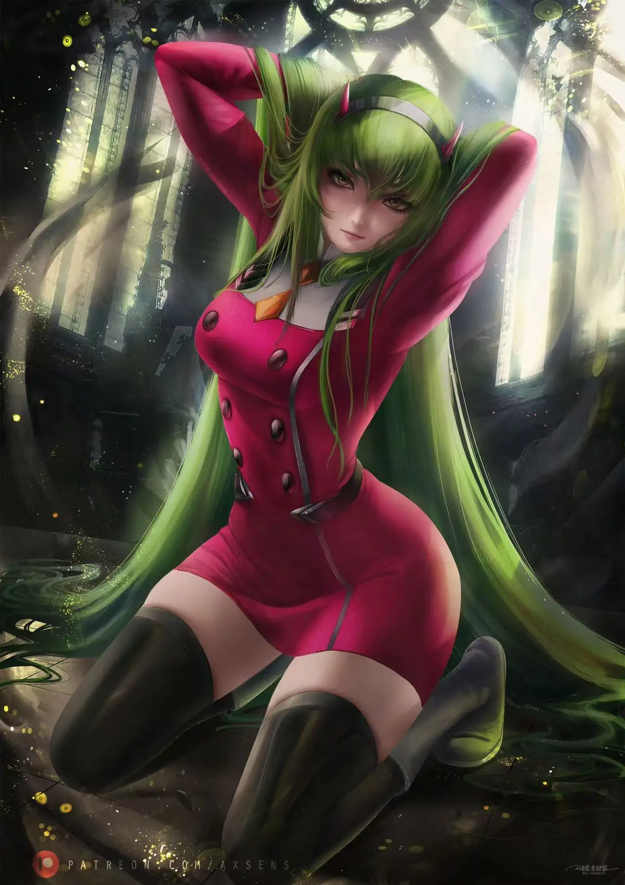 Видеокод Geass C.C. Наряд аниме Большая грудь сексуальная обнаженная леди HD принт