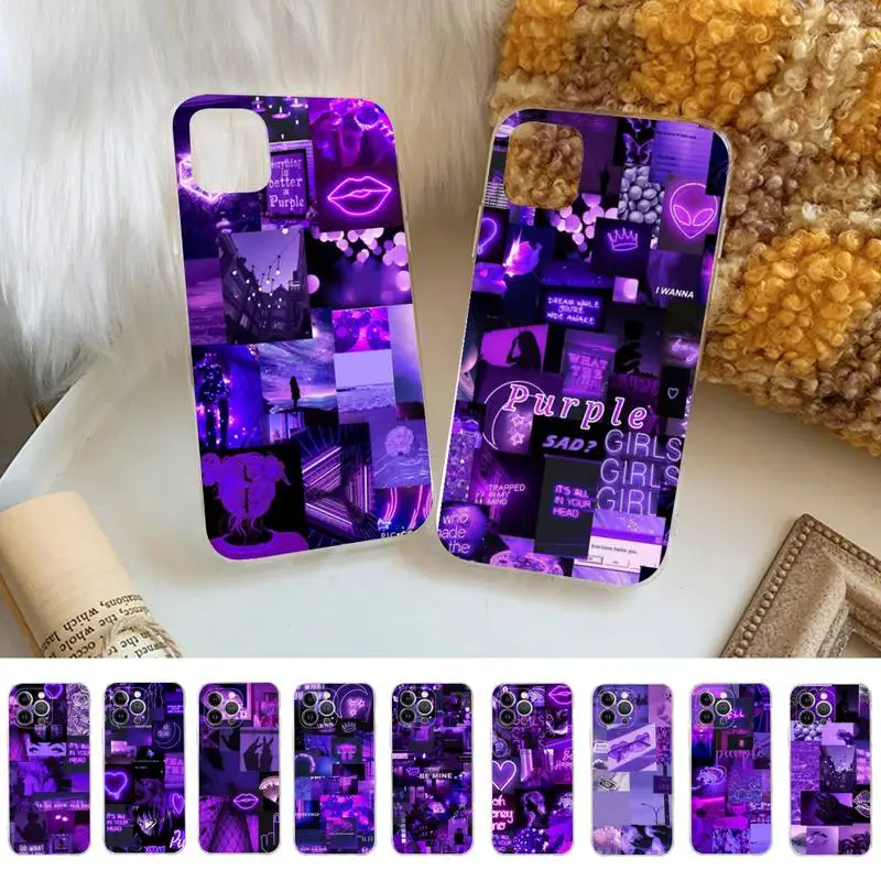 

infinity on Purple Phone Case For iPhone 14 11 12 13 Mini Pro XS Max Cover 6 7 8 Plus X XR SE 2020 Funda Shell