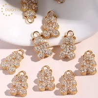 high quality zircon cute bear charms for making fashion jewelry findings fine pendants necklace diy earring bracelet accessories