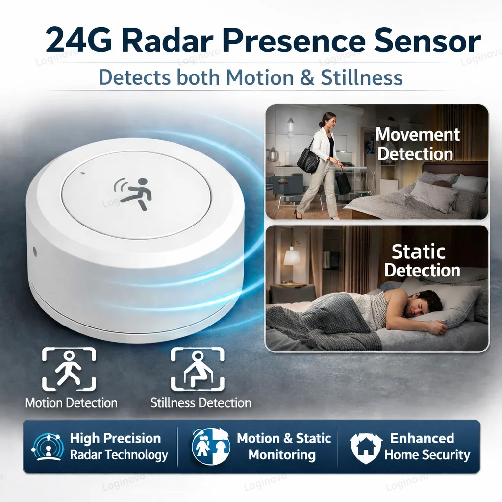 Фото Датчик присутствия человека Zigbee 24G с радаром миллиметрового диапазона, Smart Life 2MQTT, приложение Tuya, трекер движения для домашней безопасности, питание от батареи №3