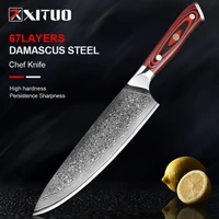 xituo damascus steel full tang 8 chef knife professional slicing cleaver multifunctional restaurant kitchen knives g10 handle