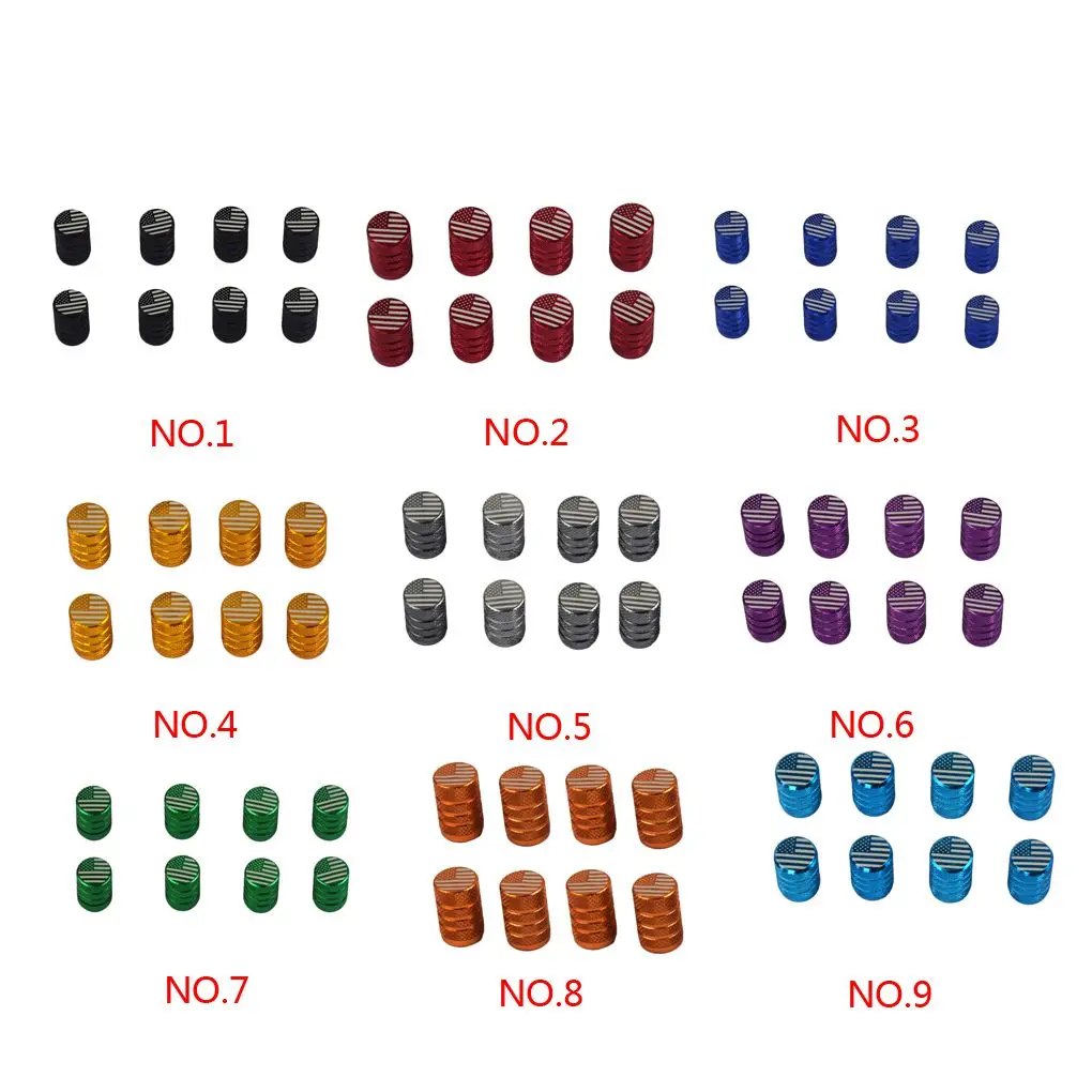 

8pcs Universal Tire Valve Stem Cap Car Wheel Air Valve Dustproof Aluminum Alloy Stem Cover