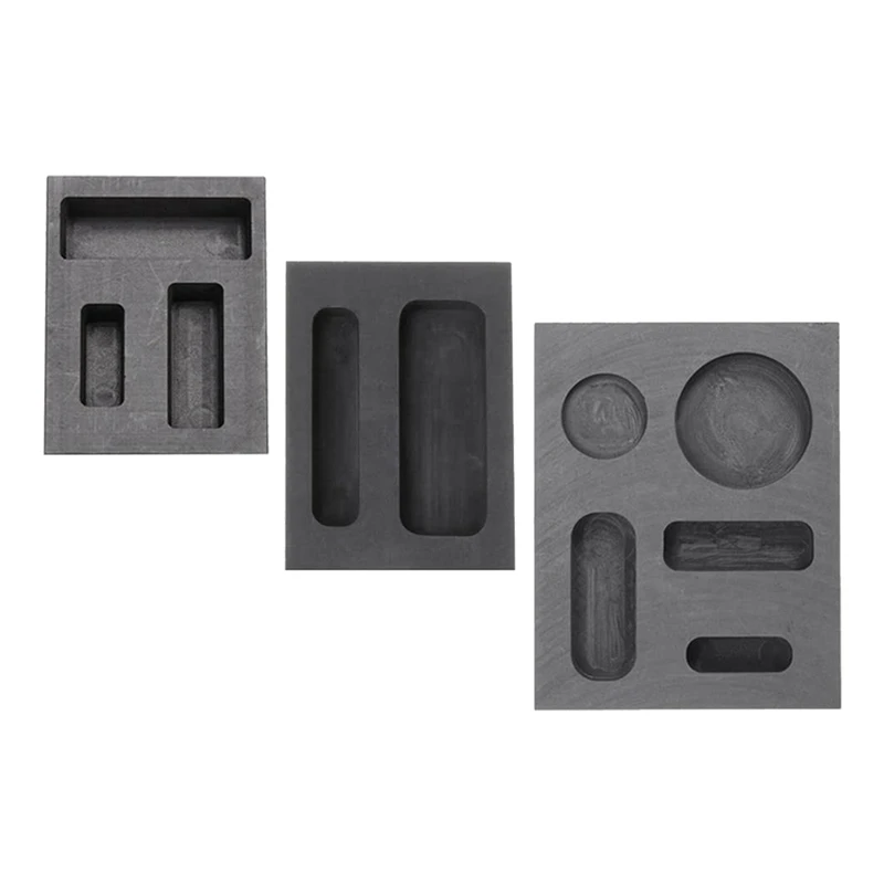 

3PCS Graphite Ingot Mold Furnace Casting Smelting Gold And Silver Or Other Metal Smelting Tools