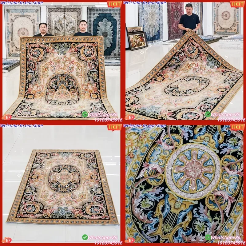 Фото Ковер ручной работы YILONG в европейском стиле, 186x274 см, из шерсти, с сертификатом CE, ковер Savonnerie ручной вязки №1