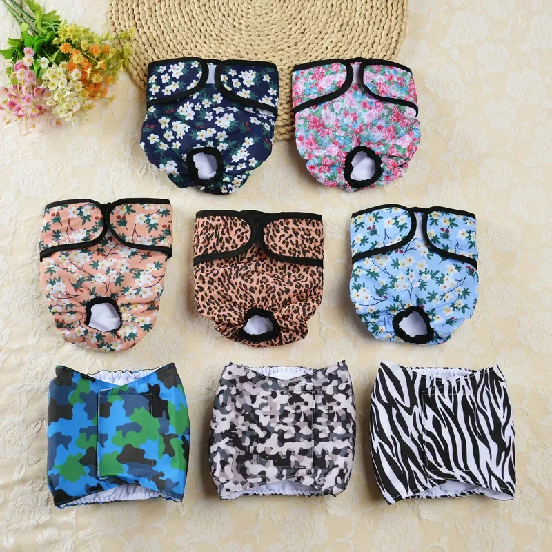 

2023NEW Diaper Physiological Pants Cartoon Print Pet Diaper Pants Washable Bitch Dog Shorts Underwear Menstrual Safety Dog Panti