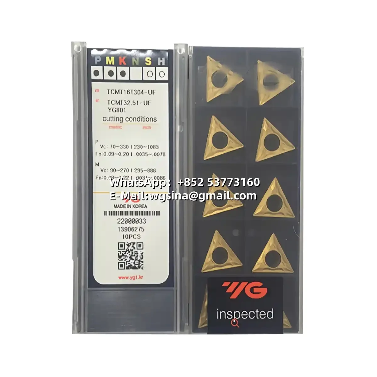 Фото YG 100% оригинал TCMT 110204 16T304 16T308-UF/UG/MM YG1001 YG3010 YG401 YG801 Токарная вставка №2