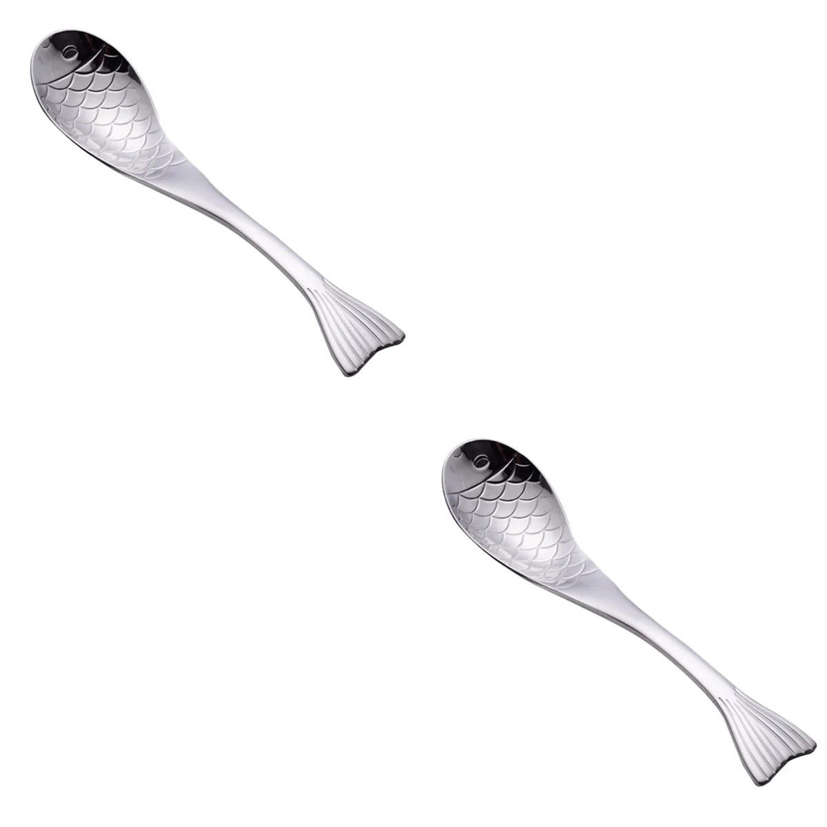 

2 шт., ложка для супа из нержавеющей стали в форме рыбы