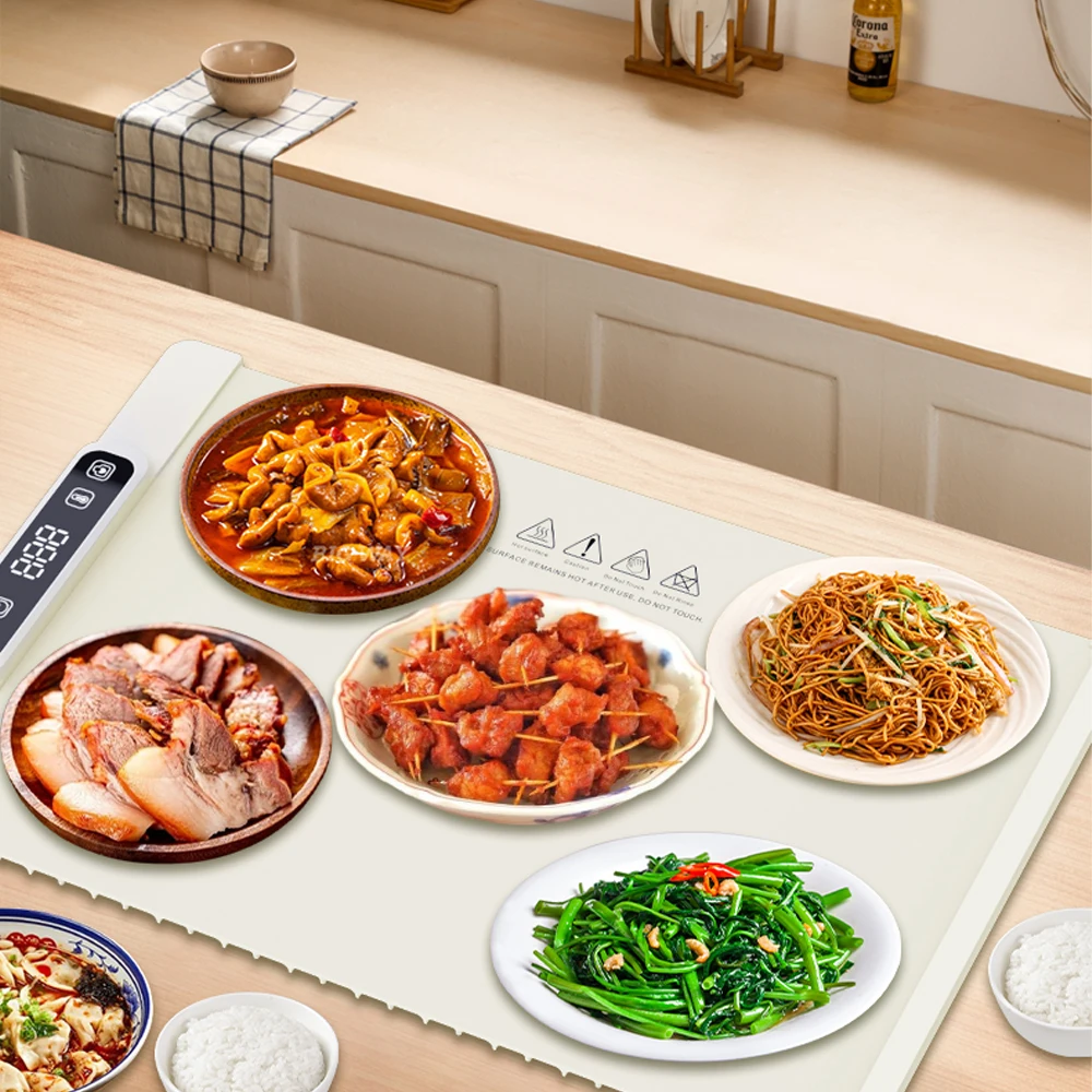 Электрический поднос для подогрева Yabano складной коврик еды с 5-уровневыми