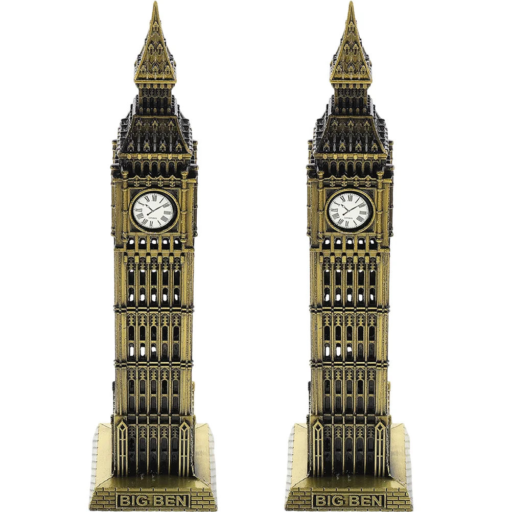 

Big Ben Tower Building Statue Model Ornament Sculpture Decoration Bridge Architectural Landmark Vintage England Metal World