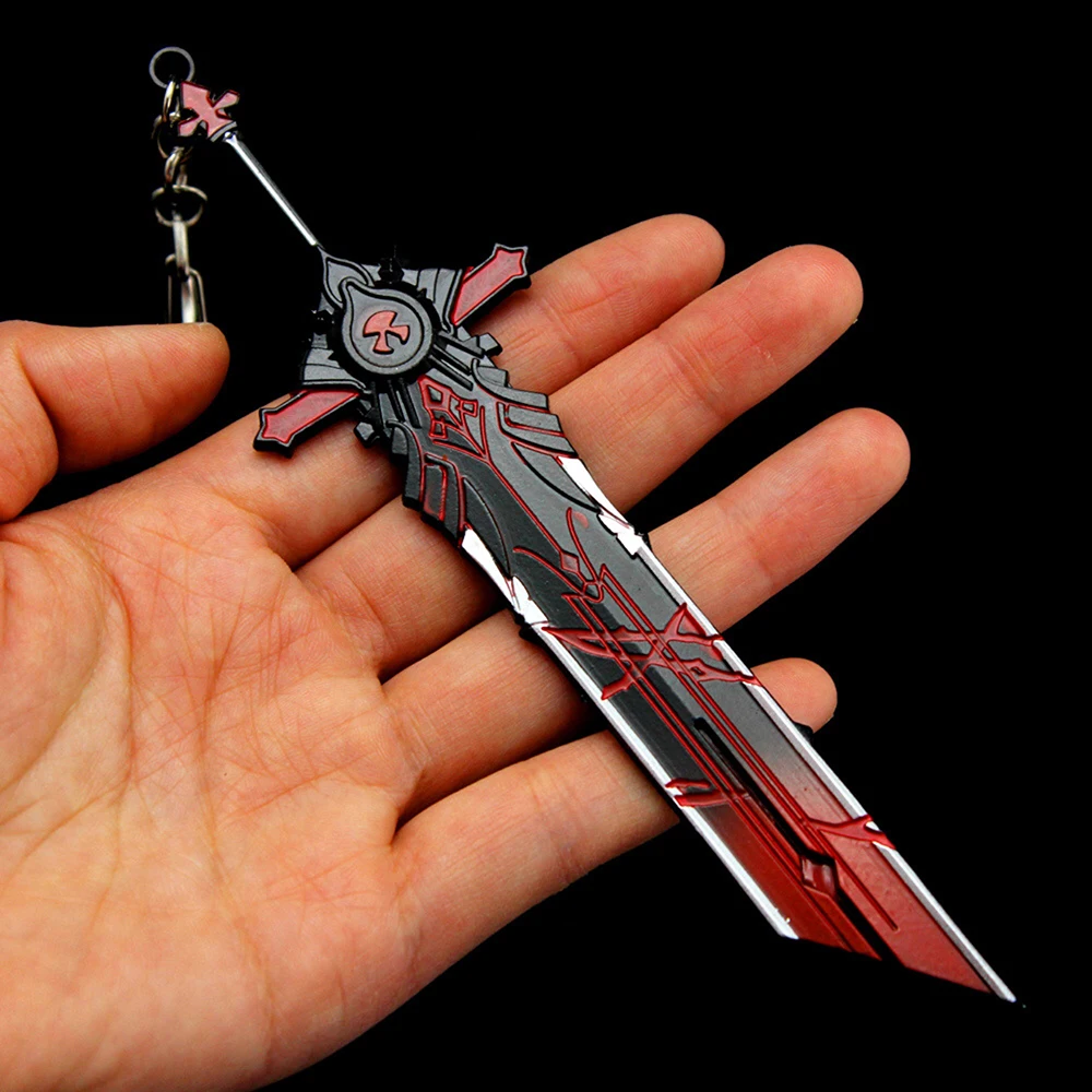 40 Styles Genshin Impact Sword Keychain Alloy Weapon Model Toys Anime ZhongLi Xiao Key Rings Collection Decoration kids Gift | Украшения и