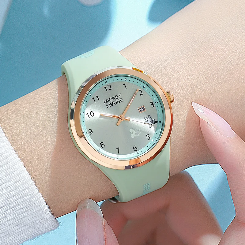 

Disney / Disney Mickey Tape Steel Ring Waterproof Student Luminous Night Reading Calendar Quartz Watch 269