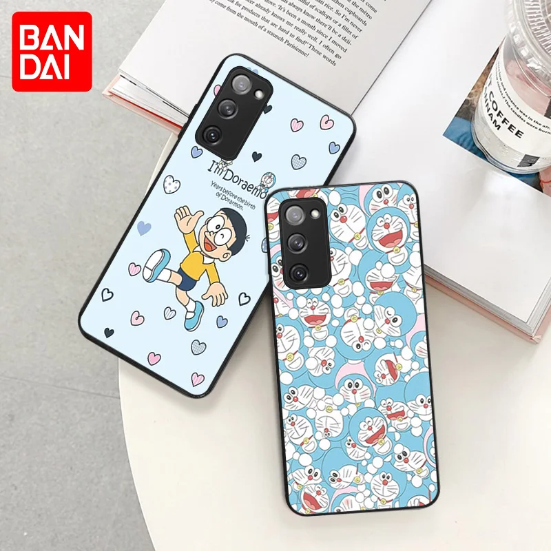 

Bandai Black Matte Doraemon Anti-Drop Phone Case For Samsung S22 Plus S21 FE 5G S20 Ultra S10 e M51 M42 M32 M31 M30S M21 Cover