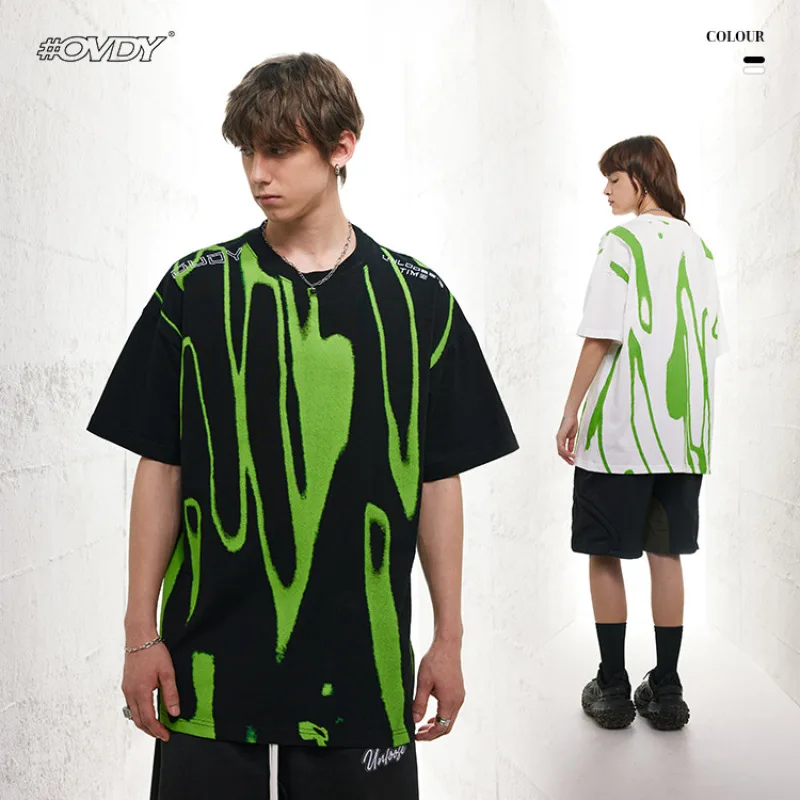 

Original Design Printed Pure Cotton T-shirt for Men's Summer New Embroidered Short Sleeves