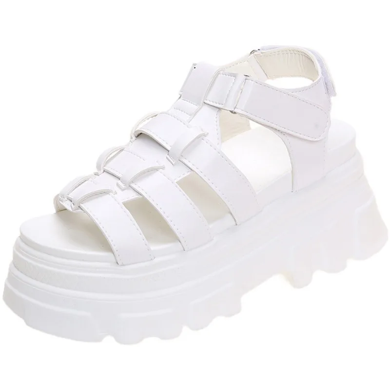 

8cm Women Summer Shoes Open Toe Platform Wedges Sandals Hook Loop Women Casual Shoes Beach Sandálias Das Mulheres