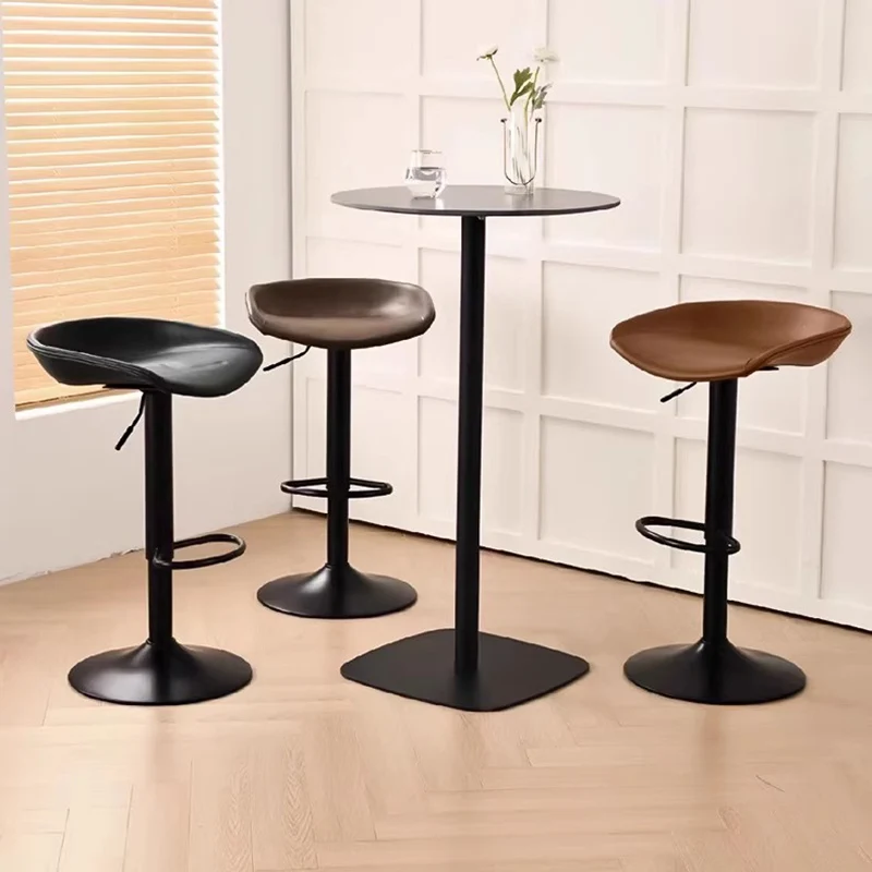 Скандинавская искусственная кожа барный стул ожидание кафе банки домашняя кухня