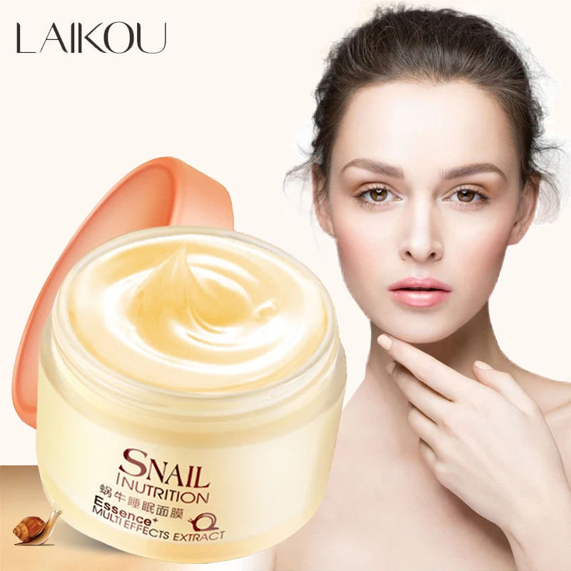 

75G Snail Facial Sleeping Mask Essence Moisturizing Night Cream Anti Aging Wrinkle Maquillaje Beauty Nourishing Brighten