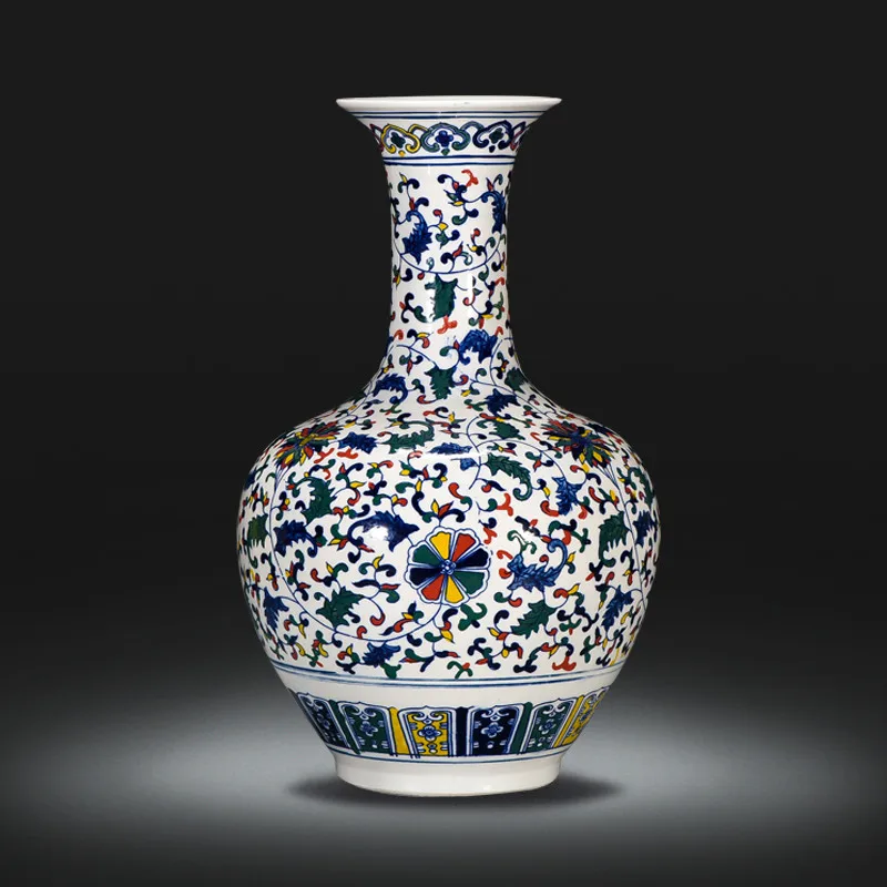 

Цзиндэчжэнь традиционная китайская антикварная многоцветная сине-белая фарфоровая напольная ваза