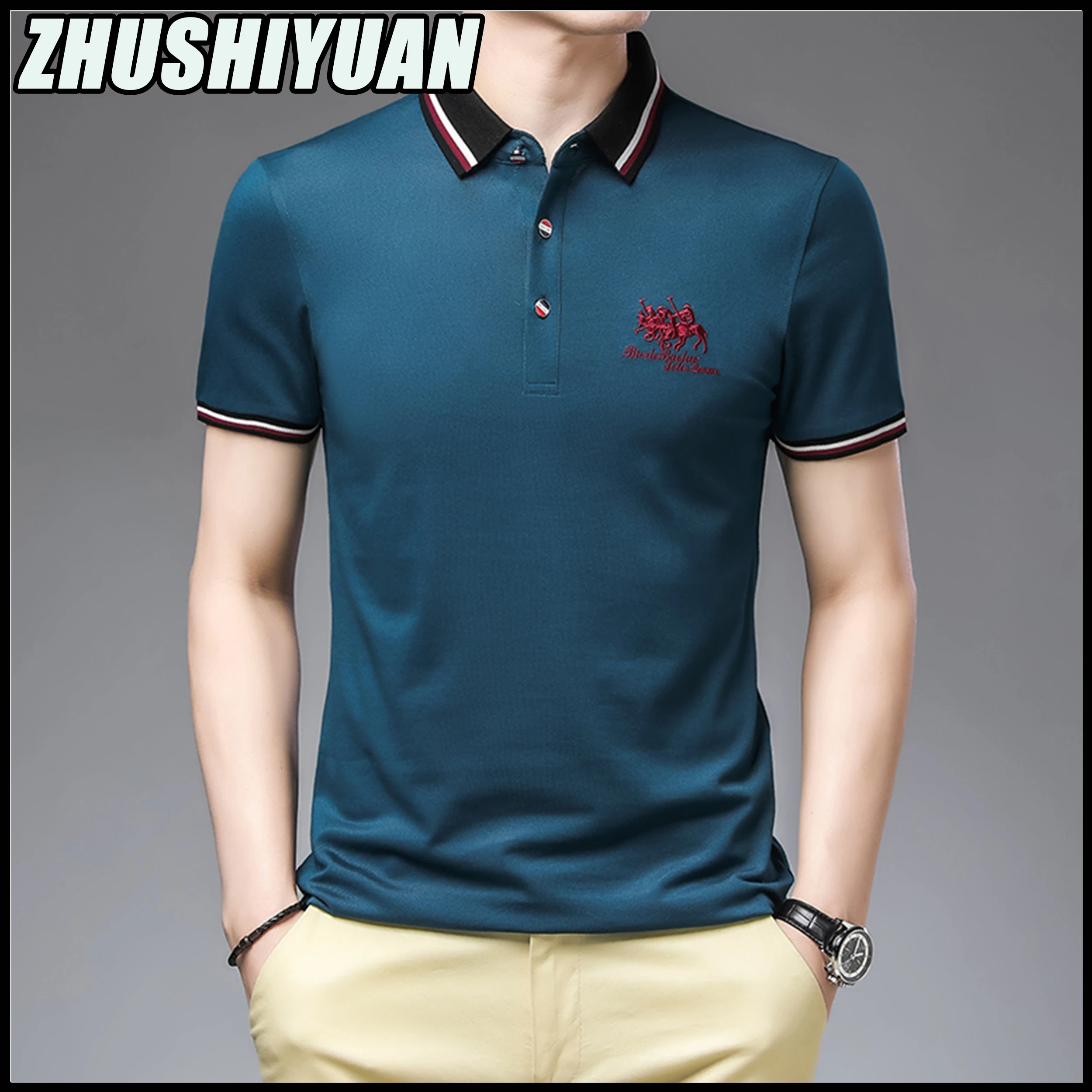 

Luxury Designer Brand Cotton Polo Shirts For Men 2023 Short Sleeves Camiseta Clothes Fashion Tee Shirt T-Shirt Ropa Hombre Polos