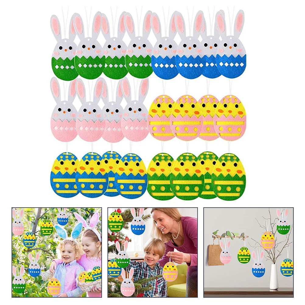 

Easter Hanging Ornament Egg Ornaments Party Decor Bunny Favor Gift Basket Stuffer Decorations Tree Supplies Cutouts