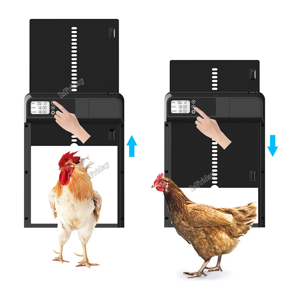 

Timer Automatic Chicken Coop Door Motor Light-sensitive Chicken House Door Waterproof Pets Cages Door Outdoor Farm Poultry Gate