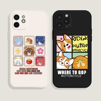 cute cartoon animal dog cat pig phone case for iphone 11 13 pro max xs xr x 12 13mini 7 8 plus soft tpu shockproof back cover