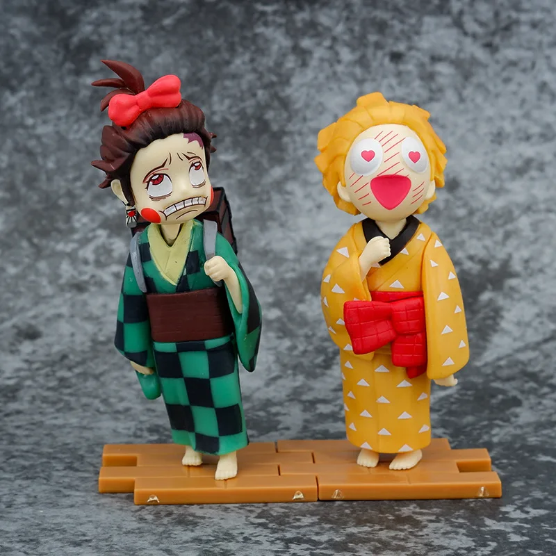 

Anime Demon Slayer: Kimetsu No Yaiba Figure Doll Kamado Tanjirou Action Agatsuma Zenitsu Nezuko Warrior Pvc Model Toy For Gift