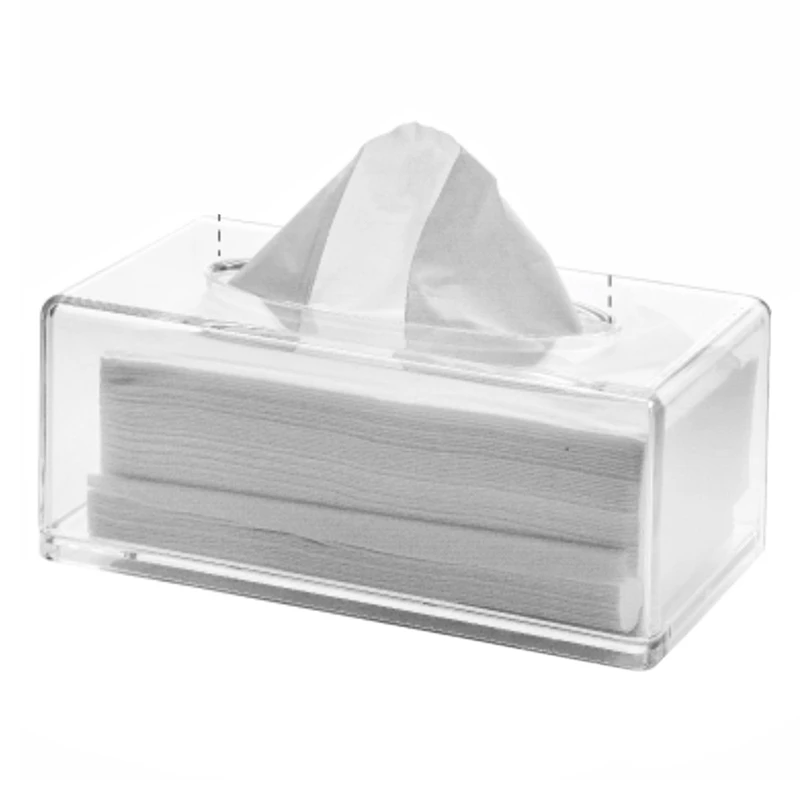

Acrylic Tissue Box with Lid Rectangle, Face Tissue Box, Transparent Napkin Storage Box, Suitable for Bathroom, Kitchen