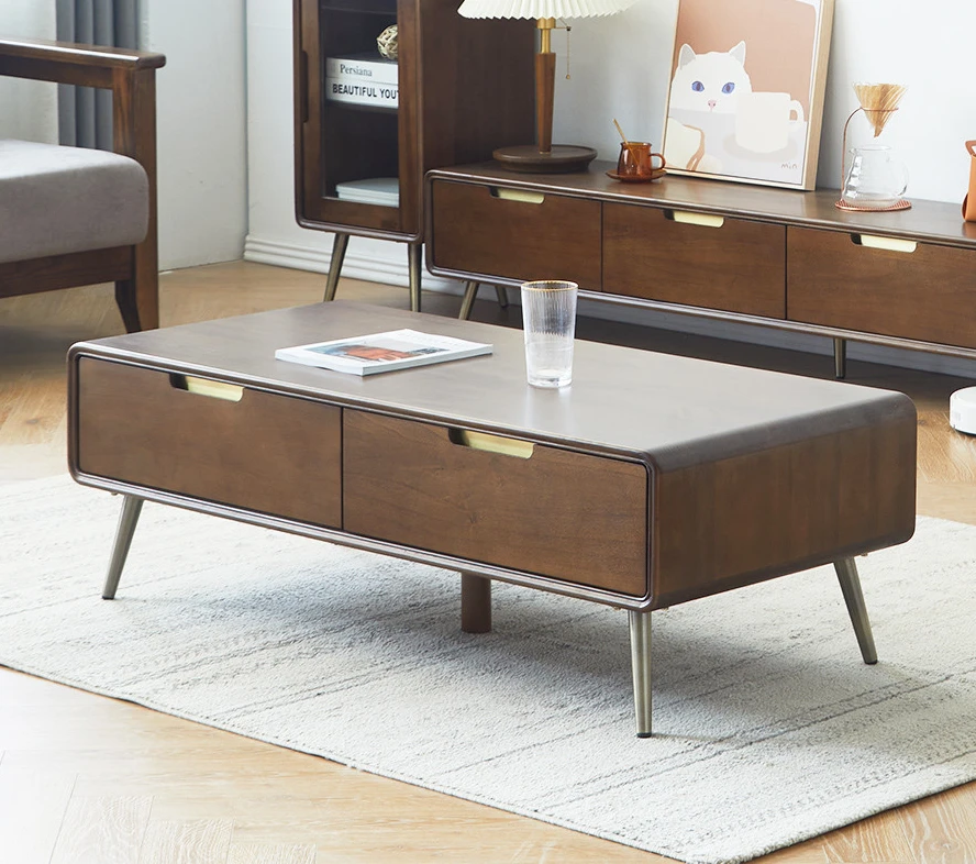 

Solid wood tea table, Nordic luxury living room furniture, coffee table, wooden tea table