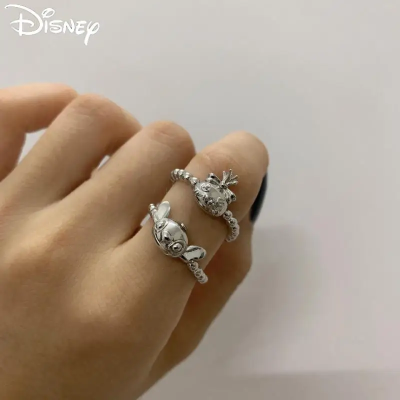 

Кольцо из серебра S925 пробы с изображением героев Диснея, ювелирные изделия для пар, украшения для девочек, украшение для рук, аниме Мультяшн...