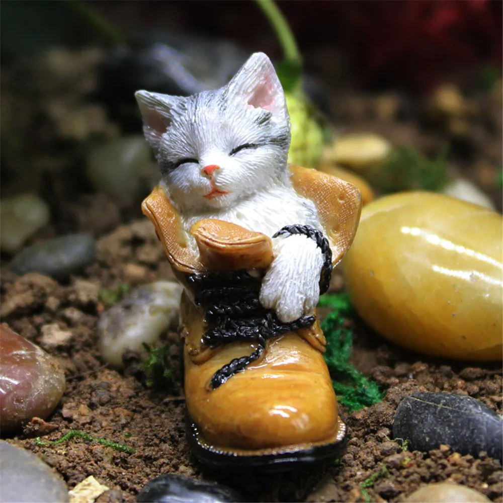 

Creative fun cute kitten micro landscape decoration flower pot scene animal model garden decoration resin crafts