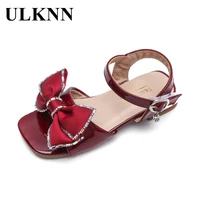 girls sandals summer childrens princess shoes 2022 new kids version bow sandals baby sandal cow muscle fashion sandal