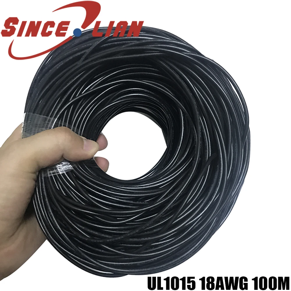 

Flexible Stranded Wire 18AWG UL1015 Diameter 2.8mm 105 degree 600V Electronic Wire Conductor Black 50 meters 100 meters Cable
